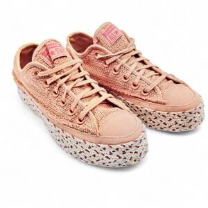 Chuck Taylor Platform Espadrille Shoes Women 5.5 All Star Rose Gold Free People